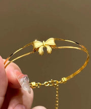 Elegant Gold Sterling Silver Overgild Bow Tassel Bangle