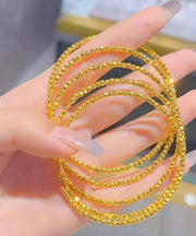 Elegant Gold Sterling Silver Overgild Multilayer Bangle