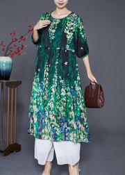 Elegant Oversized Cinched Wear On Both Sides Silk Long Dresses Summer