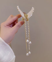 Elegant White Butterfly Pearl Tassel Hairpin