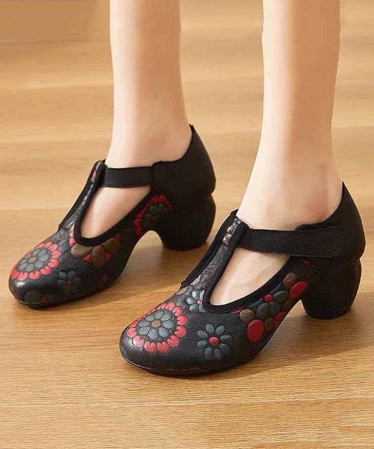 Ethnic Style 2024 New Chunky Heel Soft Sole Handmade Flowers