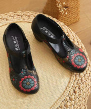 Ethnic Style 2024 New Chunky Heel Soft Sole Handmade Flowers