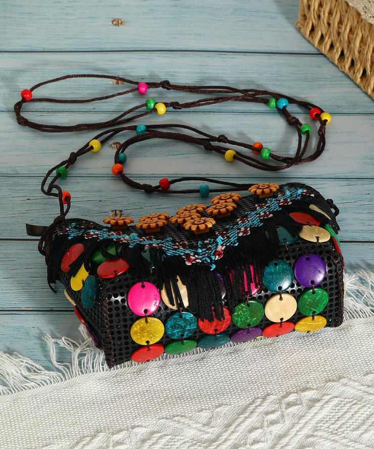 Ethnic Style Coconut Shell Handmade Woven Crossbody Bag