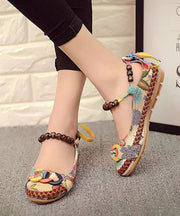 Ethnic Style Handmade Beaded Flat Sole Single Shoes