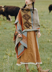 Ethnic Style Shawl For Autumn And Winter Warmth Imitation Cashmere