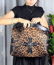 European And American Style Leopard Large Capacity Satchel Bag Handbag