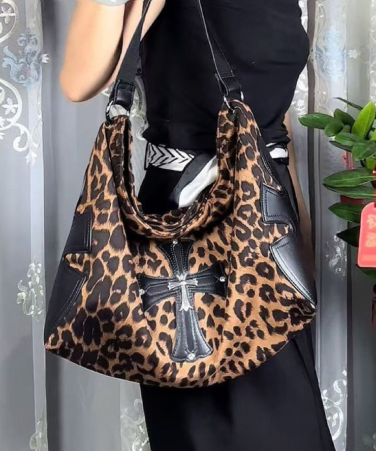 European And American Style Leopard Large Capacity Satchel Bag Handbag