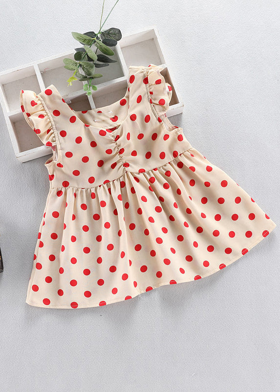 Fashion Baby Blue O-Neck Dot Print Patchwork Girls Vacation Long Dress Sleeveless