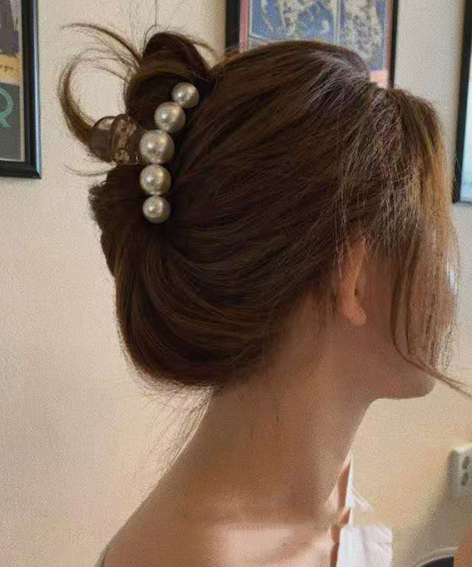 Fashion Beige Plastic Pearl Hairpin