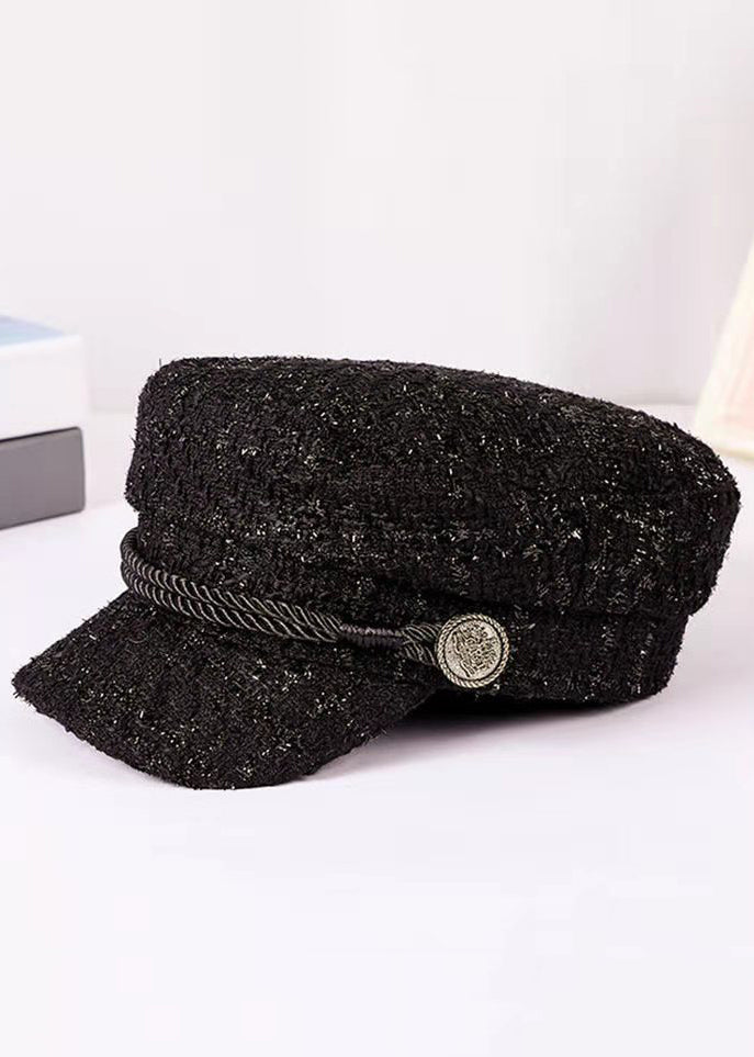 Fashion Black Patchwork Beret Hat