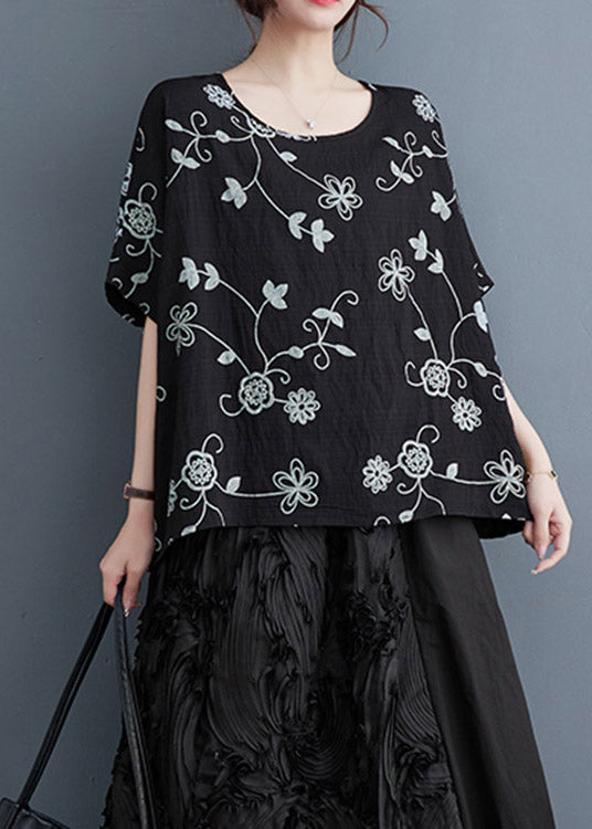 Fashion Black Print Cozy Top Summer