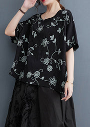 Fashion Black Print Cozy Top Summer