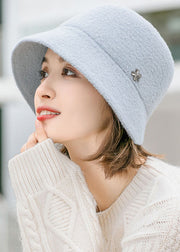 Fashion Black Versatile Woolen Bucket Hat