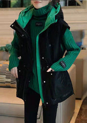 Fashion Blackish Green Turtle Neck Applique Thick Knit Pullover Winter