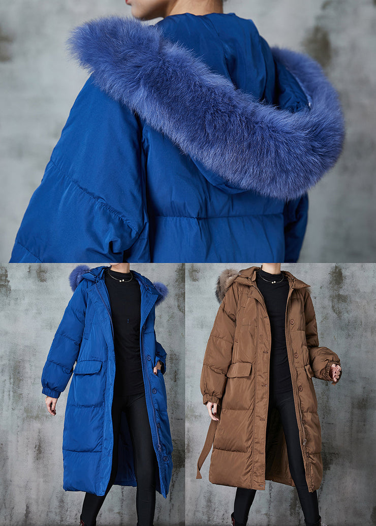 Fashion Blue Oversized Duck Down Puffers Jackets Winter