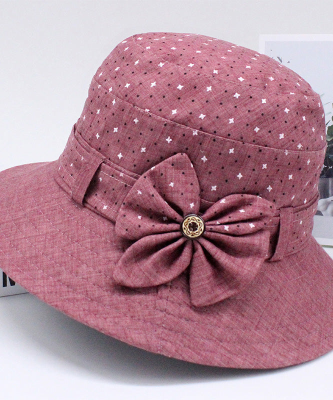 Fashion Blue Print Patchwork Bow Bucket Hat