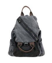 Fashion Brown Solid Durable Patchwork Canvas Backpack Bag