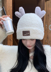 Fashion Camel Warm Fleece Antler Faux Fur Bonnie Hat