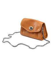 Fashion Caramel Chain Linked Calf Leather Satchel Handbag