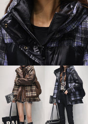 Fashion Coffee Hooded False Two Pieces Duck Down Puffer Jacket Winter