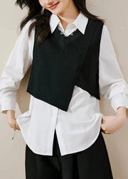 Fashion Green Vest And Shirts Cotton Two Pieces Set Spring