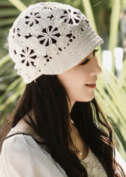 Fashion Khaki Hollow Out Knit Bonnie Hat