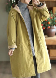 Fashion Light Green Oversized Fleece Wool Lined Coat Outwear Winter