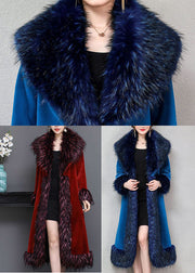 Fashion Mulberry Fur Collar Thick Faux Fur Jackets Winter