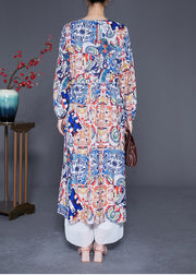 Fashion Oversized Print Silk Party Dress Spring