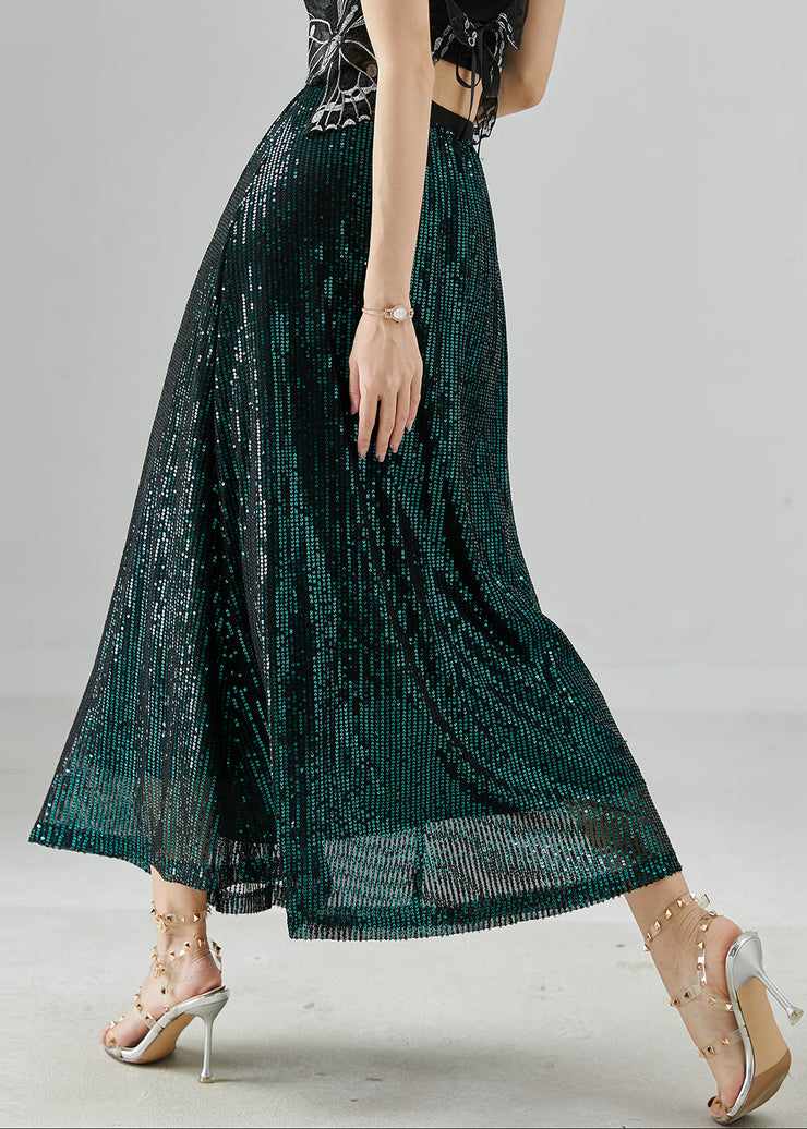 Fashion Peacock Green Sequins Silm Fit Holiday Skirts Summer