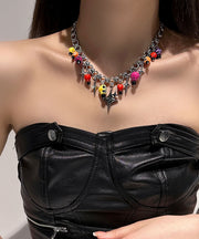 Fashion Rainbow Alloy Acrylic Colored Skeleton Lariat Necklace