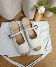 Fashion Silver Splicing Buckle Strap Sequins Slide Sandals