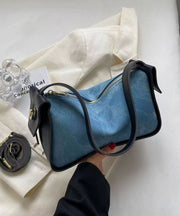 Fashion Versatile Blue Faux Leather Messenger Bag