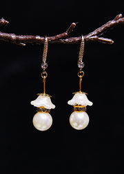 Fashion White Pearl Zircon Drop Earrings