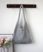 Fashionable Silver Shiny Knitted Shoulder Bag