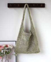 Fashionable Silver Shiny Knitted Shoulder Bag