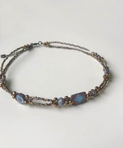 Fine Blue Copper Overgild Beading Gratuated Bead Necklace