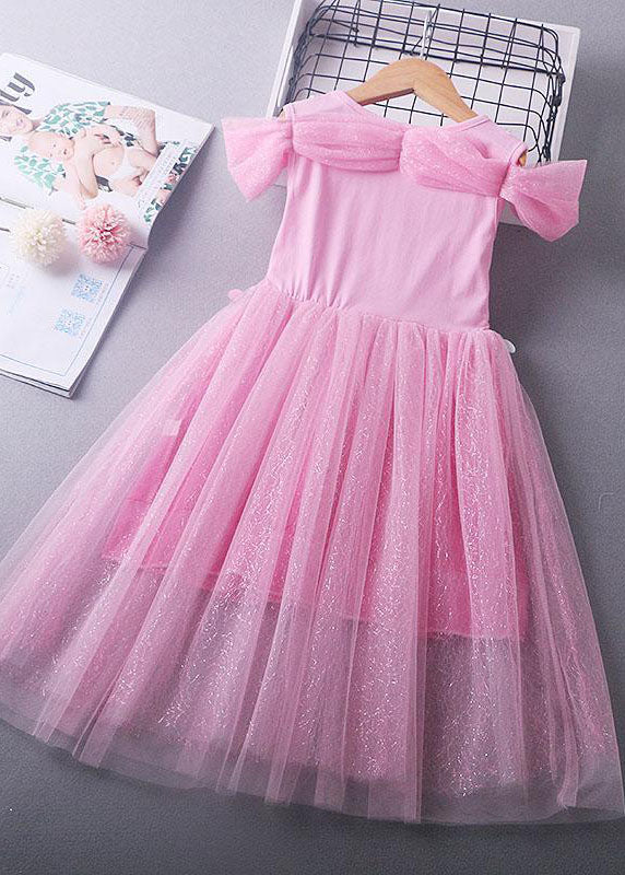 Fine Blue Sequins Wrinkled Patchwork Tulle Kids Girls Princess Dress Summer