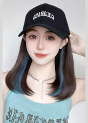 Fine Coffee Graphic Wig One Piece Baseball Cap Hat