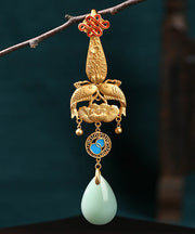 Fine Gold Ancient Gold Jade Every Year There Is Fish Tassel Brooches