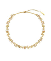 Fine Gold Metal Gem Stone Collar Necklace