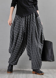 Fine Grey Pockets Print Lantern Pants Fall