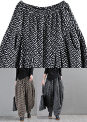 Fine Grey Pockets Print Lantern Pants Fall