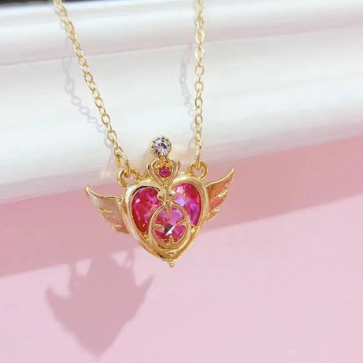 Fine Love Wings Sterling Silver Overgild Zircon Love Wings Pendant Necklace