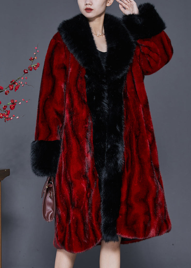 Fine Mulberry Oversized Striped Faux Fur Coats Spring