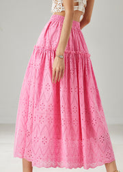 Fine Rose Ruffled Hollow Out Cotton Skirt Summer