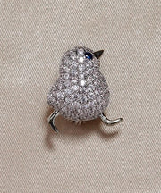 Fine Silk Sterling Silver Alloy Zircon Chick Brooches