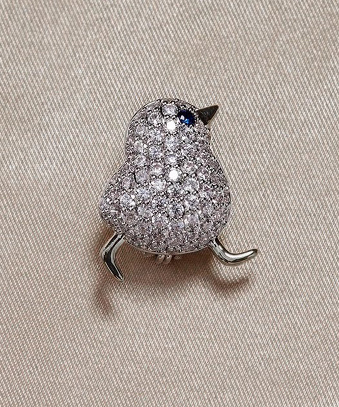 Fine Silk Sterling Silver Alloy Zircon Chick Brooches