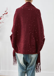 French Mulberry Tasseled Sequins Cashmere Cardigans Fall