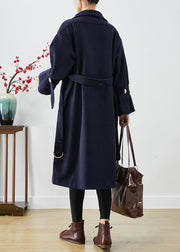 French Navy Slim Fit Thick Woolen Trench Coats Winter